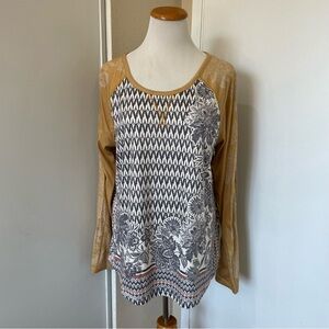 5 FOR $25 SALE 💗 Boho Patterned Long Sleeve Women's Top L